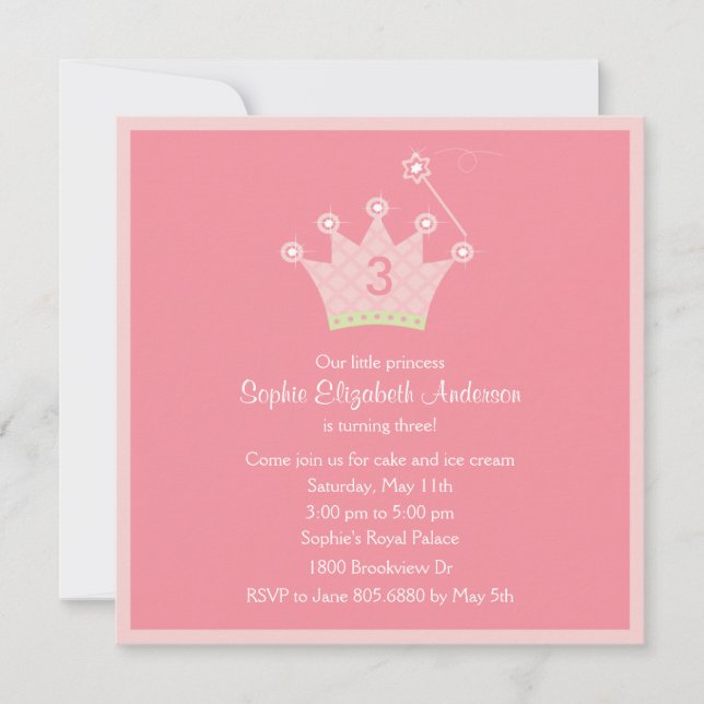 Princess Party Invitation (Front)