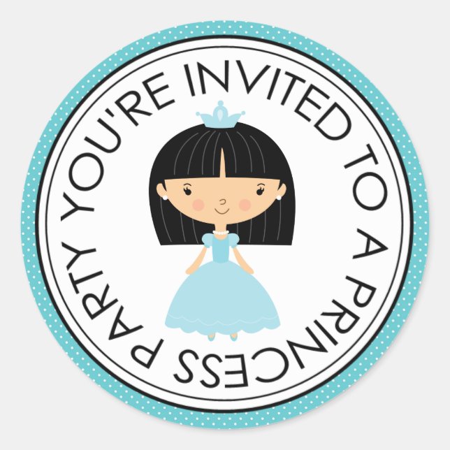 Princess Party Matching Envelope Stickers (Front)