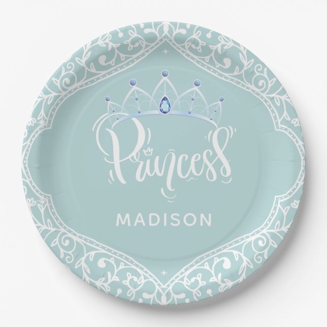Princess Party Royal Personalized Paper Plate (Front)