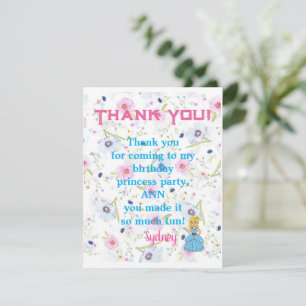 Princess Party Thank You Royal Theme Card