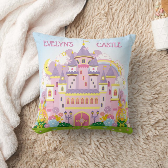 Princess! Personalized Castle Throw Pillow (Blanket)