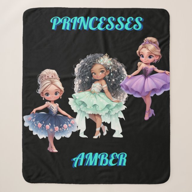 "PRINCESS" PERSONALIZED  SHERPA BLANKET (Front)