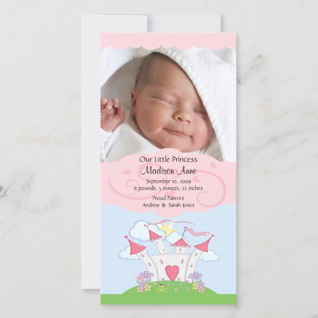 Princess PHOTO Birth Announcement (Front)