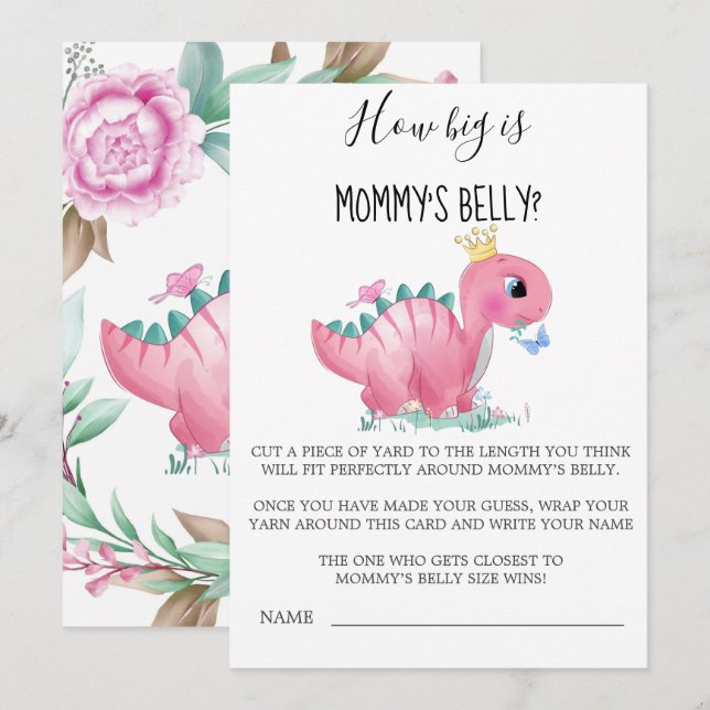 Princess Pink Dinosaur How Big Is Mommy’s Belly  (Front/Back)