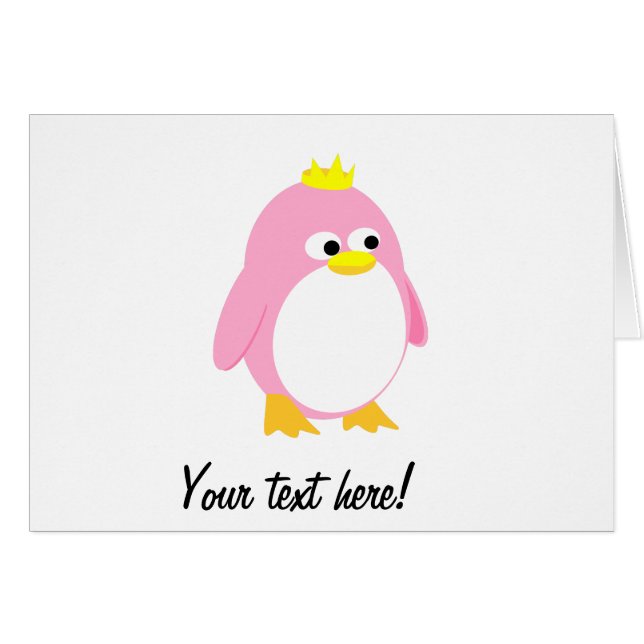 Princess pink penguin cartoon (Front Horizontal)