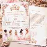 Princess Pledge Crown Pink Floral Girl Birthday Invitation<br><div class="desc">Announce the royal celebration of your little princess with this enchanting Princess Birthday Invitation! Adorned with a pink and gold crown, delicate flowers, and adorable little princesses in pastel dresses. On the back side is the princess Pledge. Easily personalize the text or leave some blank. This invitation is the perfect...</div>