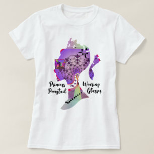Princess Ponytail Wearing Glasses T-Shirt