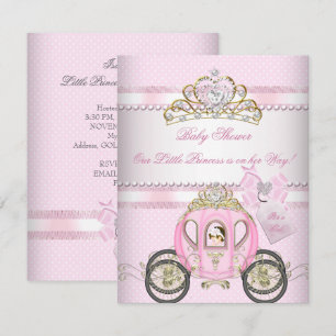 Princess Pretty Baby Shower Cute Girl Carriage Invitation