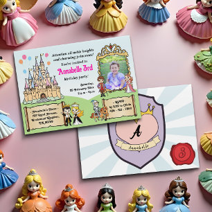 Princess & Prince Fairytale Castle Photo Birthday Invitation