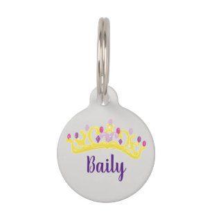 Princess Queen Crown Dog Cat Pet ID Lost Tag