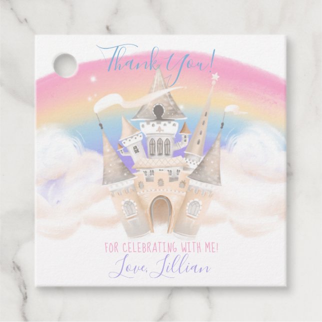 Princess Rainbow Thank You Tag (Front)