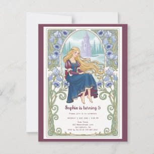 Princess Rapunzel Castle Tower Birthday Postcard
