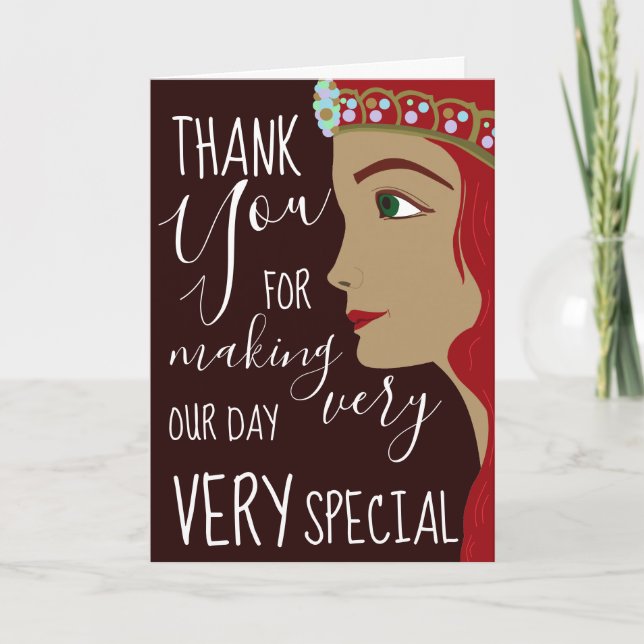 Princess Red Baby Shower Thank You Card (Front)