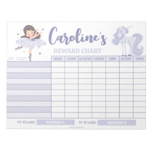 Princess Reward Chart Personalized Name Task Notepad