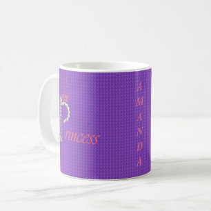 Princess Royal Purple Pearl and Crown Elegant Coffee Mug