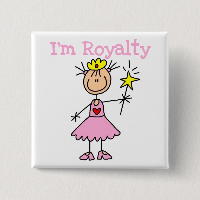 Princess Royalty 2 Inch Square Button (Front)