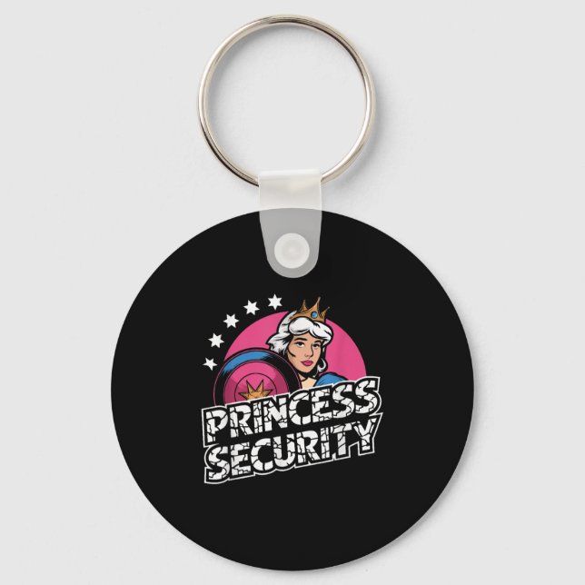 Princess Security Birthday Dad &amp; Mom Boys Brot Keychain (Front)