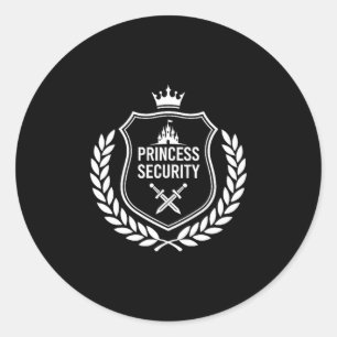 Princess security birthday dad brother castle classic round sticker