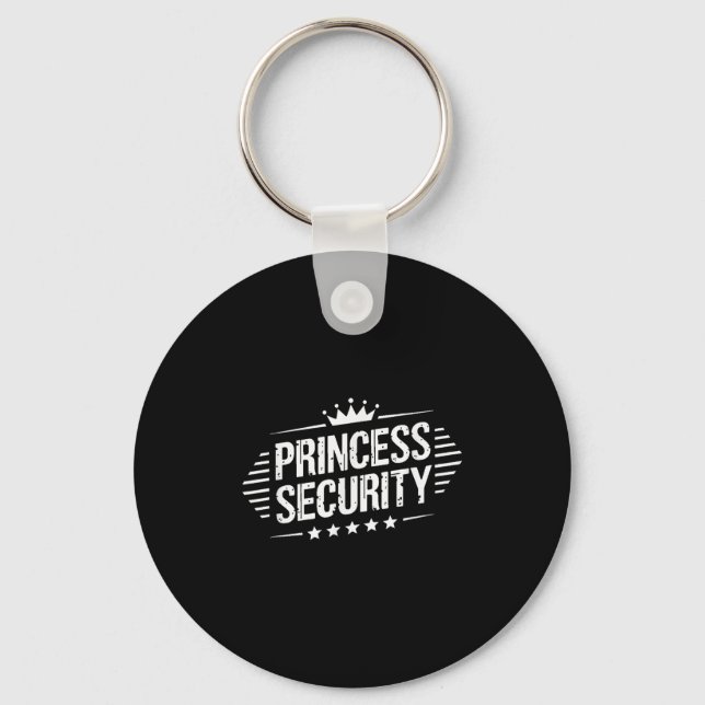 Princess Security Boys Brother Retro Birthday Dad  Keychain (Front)