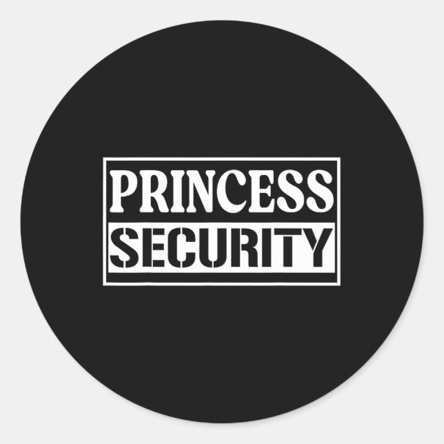 Princess Security Fun Birthday Halloween Party des Classic Round Sticker (Front)