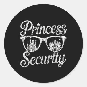 Princess Security Funny Graphic Halloween T-shirt. Classic Round Sticker