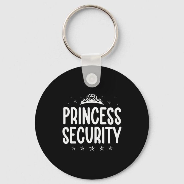 Princess Security Halloween Costume Dad Men Family Keychain (Front)