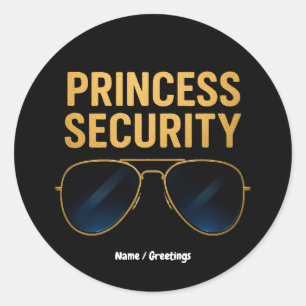 Princess Security Magical Halloween Birthday Party Classic Round Sticker