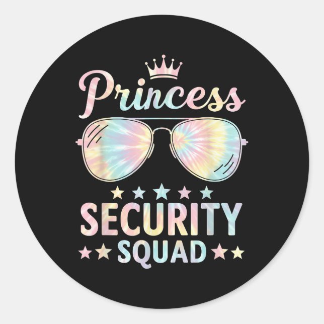 Princess Security Protection Retro Castle Matching Classic Round Sticker (Front)