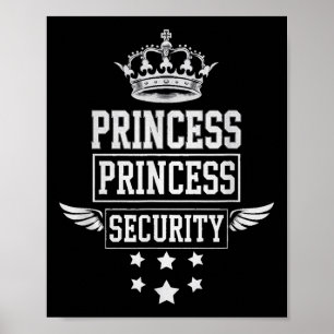 Princess Security Retro Birthday Dad Mom Boys Brot Poster