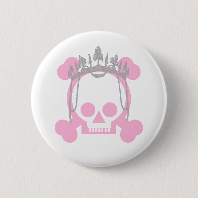 Princess Skull 2 Inch Round Button (Front)