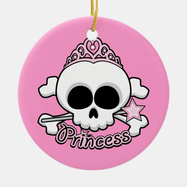 Princess Skull Ceramic Ornament (Front)