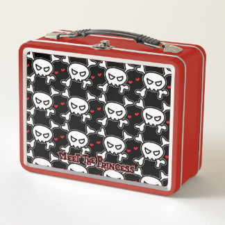 Princess Skull&Cross Bones Metal Lunch Box