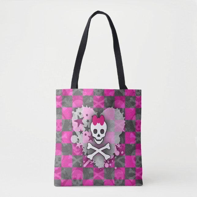 Princess Skull Heart Tote Bag (Front)