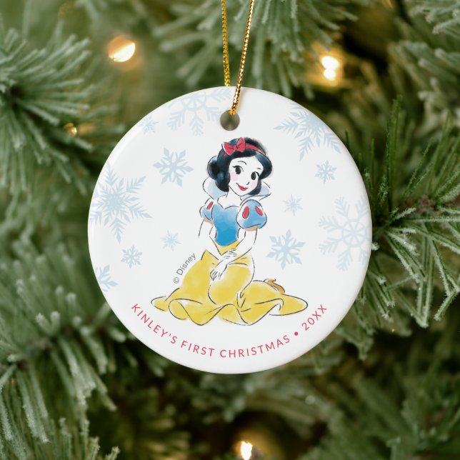 Princess Snow White | Baby's First Christmas Ceramic Ornament (Tree)