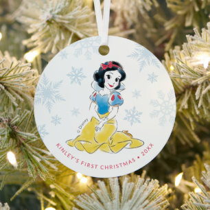 Princess Snow White   Baby's First Christmas Metal Ornament