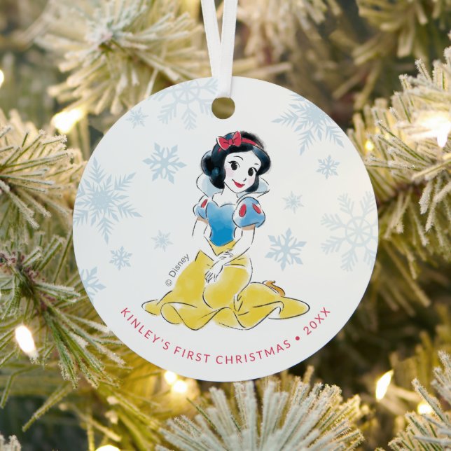 Princess Snow White | Baby's First Christmas Metal Ornament (Insitu)