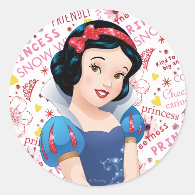 Princess Snow White Classic Round Sticker (Front)