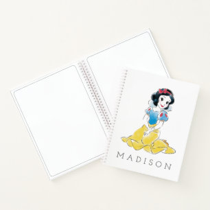 Princess Snow White Watercolor   Add Your Name Notebook