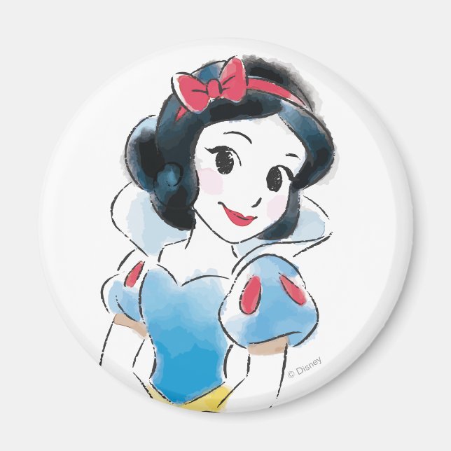 Princess Snow White Watercolor Magnet (Front)