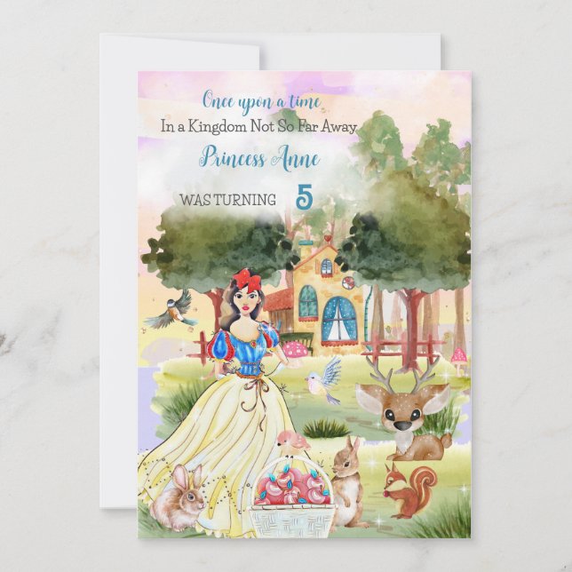 Princess Snowy Anniversaire Invitation (Devant)
