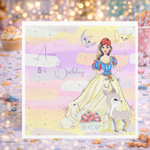 Princess Snowy Birthday Paper Napkin