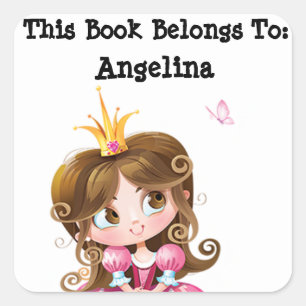 Princess Sticker, This Book Belongs To, Book Label