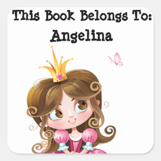 Princess Sticker, This Book Belongs To, Book Label