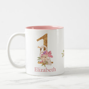 Princess Swan 1st Birthday Two-Tone Coffee Two-Tone Coffee Mug