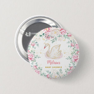 Princess Swan Baby Shower 2 Inch Round Button
