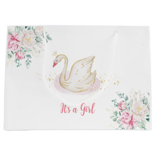 Princess Swan Baby Shower Large Gift Bag