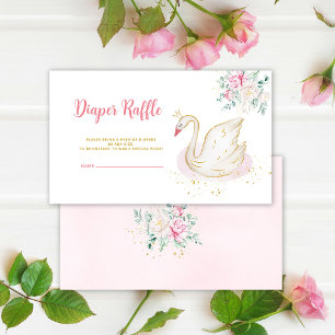 Princess Swan Diaper Raffle Enclosure Card