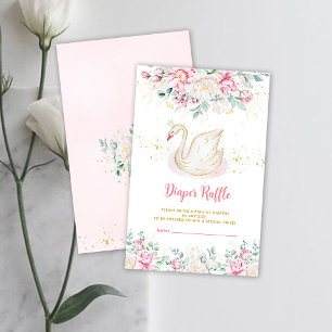Princess Swan Diaper Raffle Enclosure Card