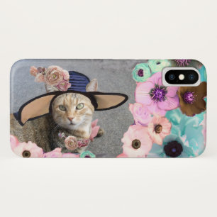 PRINCESS TATUS ELEGANT CAT,BIG DIVA HAT AND ROSES iPhone X CASE