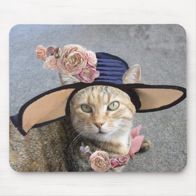 PRINCESS TATUS /ELEGANT CAT,BIG DIVA HAT AND ROSES MOUSE PAD (Front)